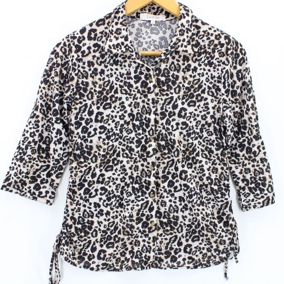 Eden & Olivia Shirt Womens Multicolor Animal Pattern Leopard Lightweight Size M - Picture 1 of 9